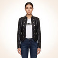 Women’s Black Genuine Cross Closure Jacket