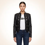 Women’s Black Genuine Cross Closure Jacket