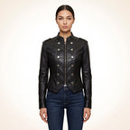 Women’s Black Genuine Cross Closure Jacket