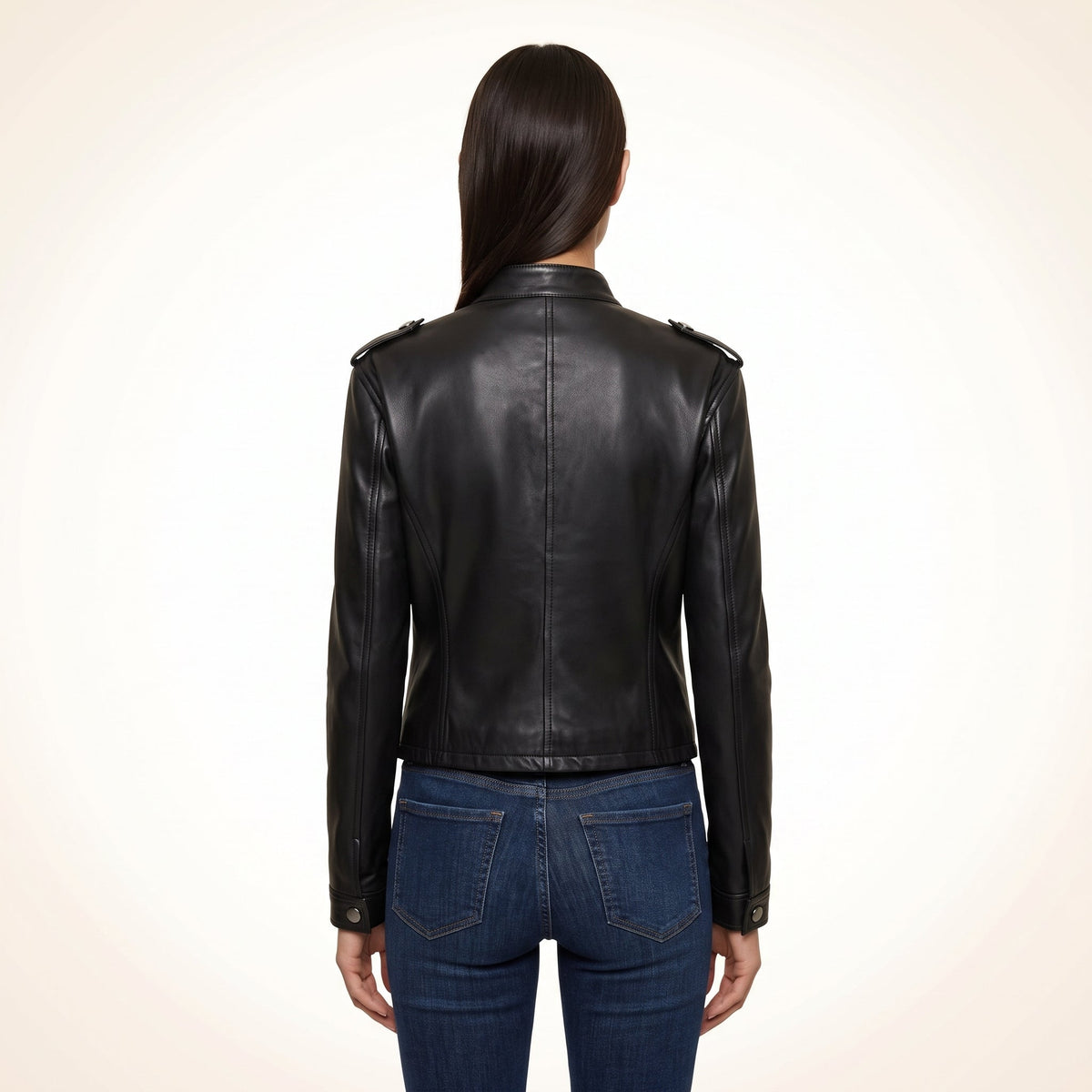 Women’s Black Genuine Cross Closure Jacket