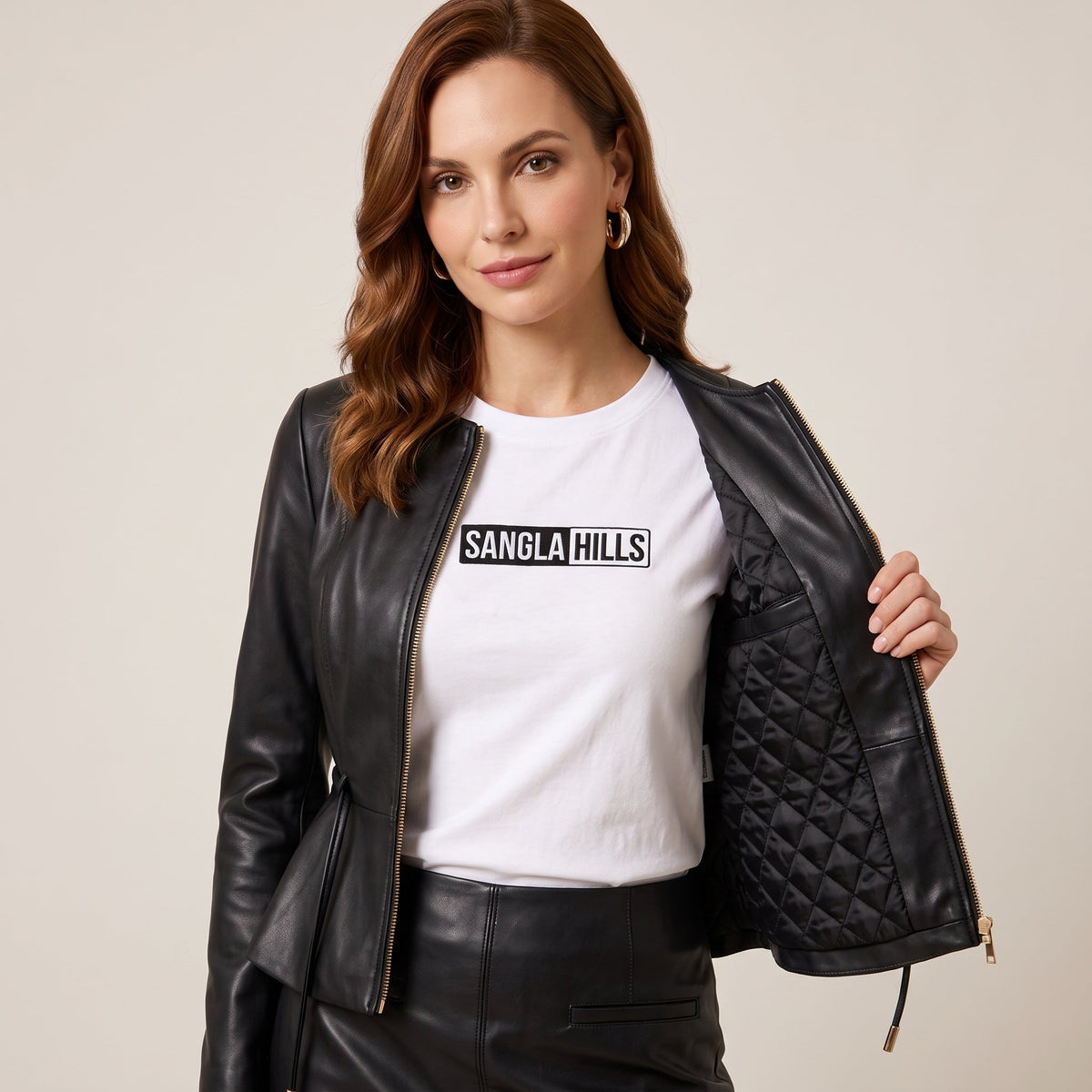 Women’s Black colarless zip Closure Jacket