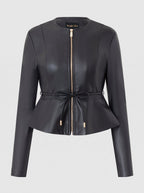 Women’s Black colarless zip Closure Jacket