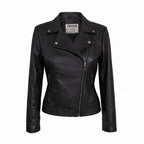 Women's Classic Black Leather Biker Jacket