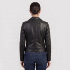 Women's Classic Black Leather Biker Jacket
