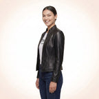 Retro Sleeky Black Leather Jacket