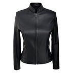 Retro Sleeky Black Leather Jacket