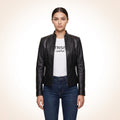 Retro Sleeky Black Leather Jacket