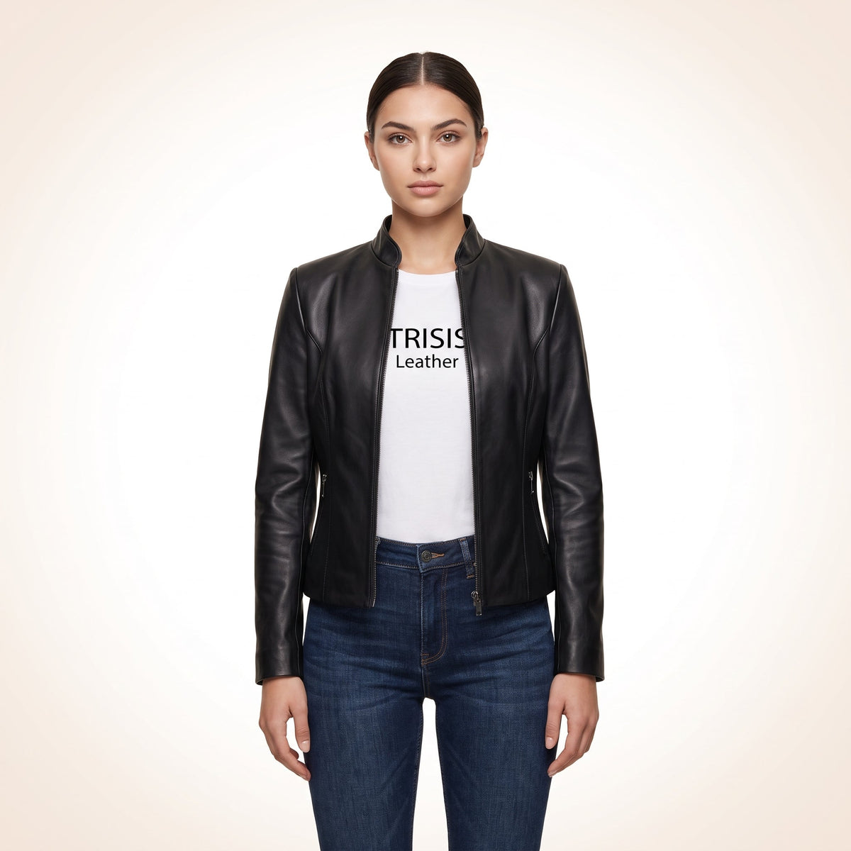Retro Sleeky Black Leather Jacket