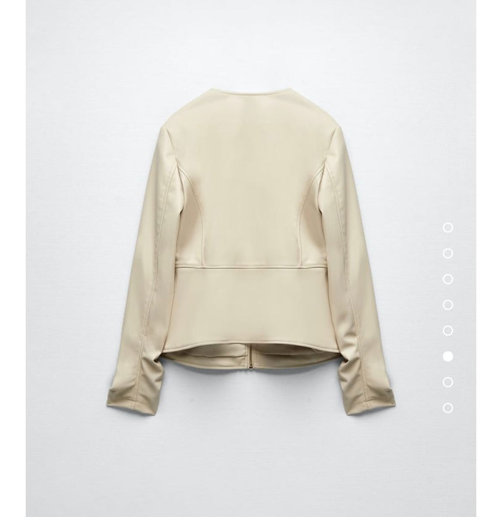 Cream Minimalist Structured Jacket